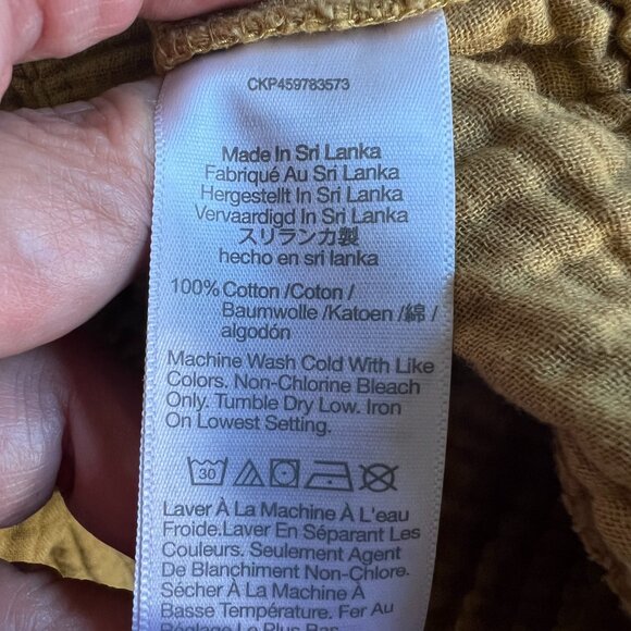 Madewell Lightspun Pull-On Mid-Rise Joggers Size L Crinkle‎ Waffle Earthen Gold - Picture 10 of 11